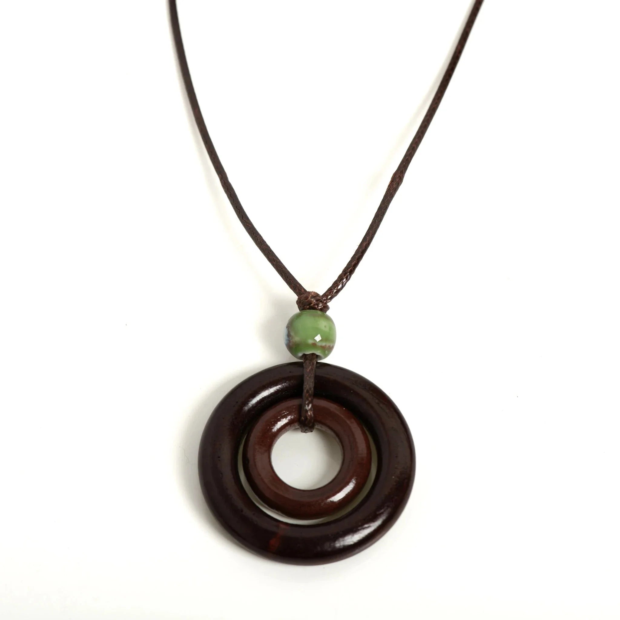 Round Pendant Rope Necklace for Women