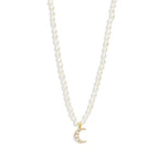 Pearl Necklace Moon Pendant