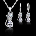 Necklace and Diamond Cat Earrings