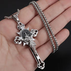 St. Benedict Cross Necklace and Jesus Pendant Style B