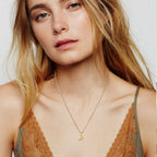 Women's necklace with initial letter and heart pendant