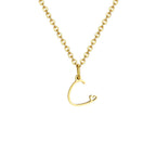 Women's necklace with initial letter and heart pendant c