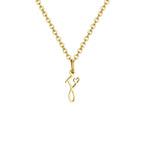Women's necklace with initial letter and heart pendant f