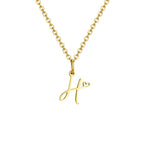 Women's necklace with initial letter and heart pendant h