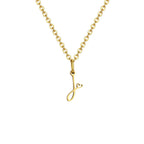 Women's necklace with initial letter and heart pendant j