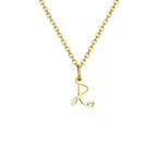 Women's necklace with initial letter and heart pendant r