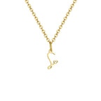 Women's necklace with initial letter and heart pendant s
