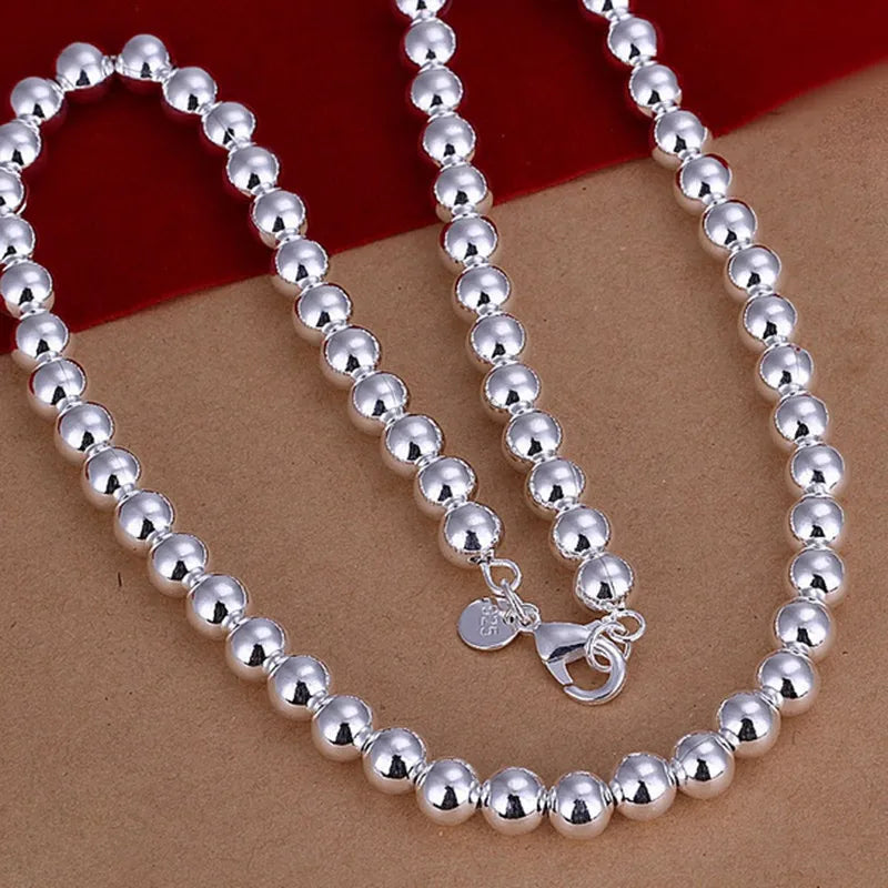 Elegant Women's Silver Pearl Necklace