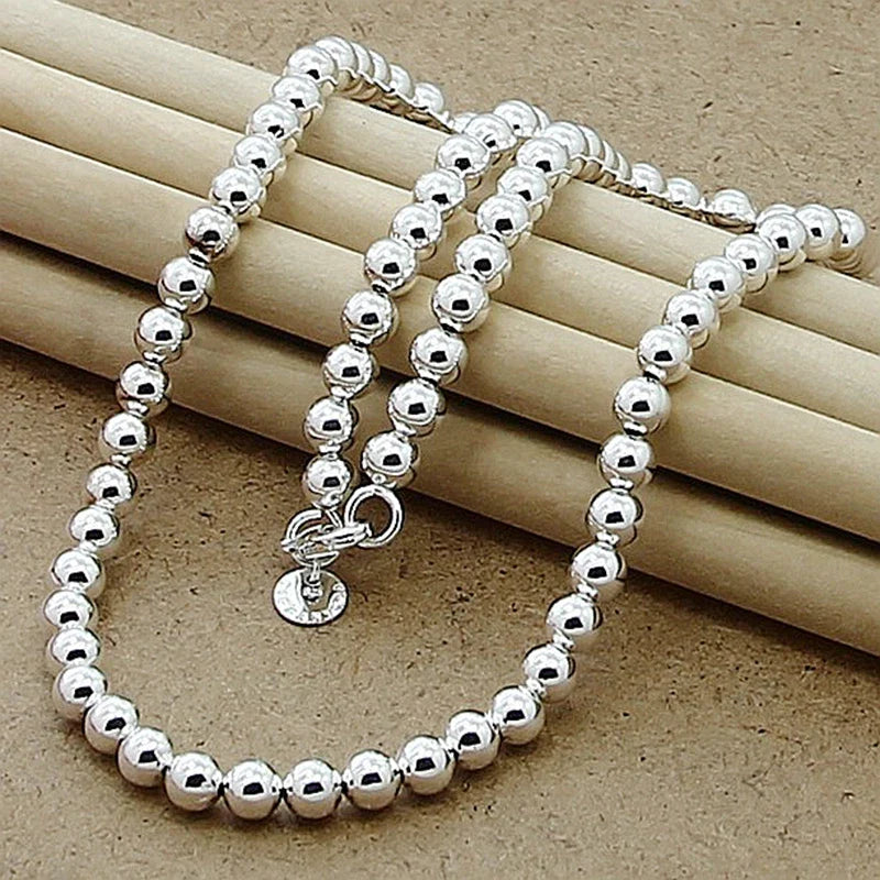 Elegant Women's Silver Pearl Necklace