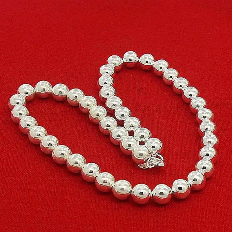 Elegant Women's Silver Pearl Necklace