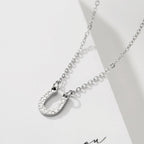 Horse Shoe Necklace Lucky Charm Hoof Pendant silver