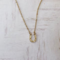 Horse Shoe Necklace Lucky Charm Hoof Pendant gold