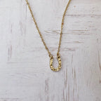 Horse Shoe Necklace Lucky Charm Hoof Pendant gold