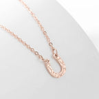 Horse Shoe Necklace Lucky Charm Hoof Pendant rose gold