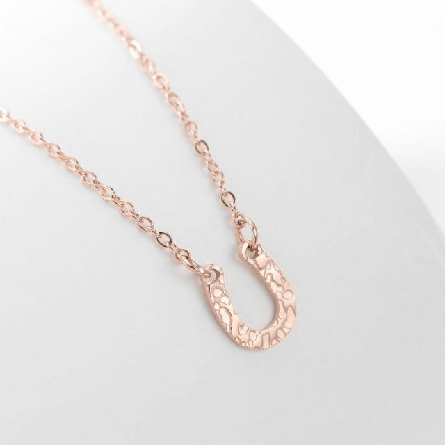 Horse Shoe Necklace Lucky Charm Hoof Pendant rose gold