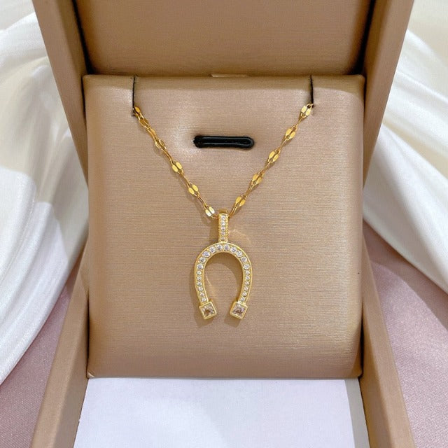 Horsehoe Nail Necklace Lucky Charm Hoof Pendant