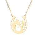 Horseshoe Necklace Lucky Charm Hoof Pendant Silver
