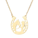 Horseshoe Necklace Lucky Charm Hoof Pendant Silver