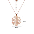Flower of Life Necklace Beaded Mandala Pendant for Men Women Dawapara Rose Gold
