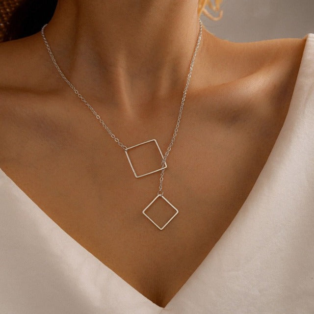 Women's Geometric Silver Necklace