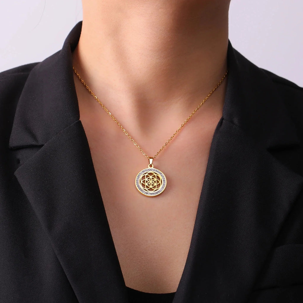 Graine de Vie Necklace Women’s Pendant Flower of Life Gold