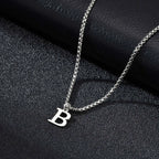 Men's necklace with initial pendant b