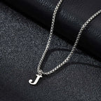 Men's necklace with initial pendant j