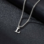 Men's necklace with initial pendant l