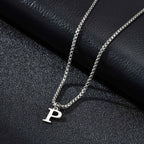 Men's necklace with initial pendant p