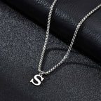 Men's necklace with initial pendant s