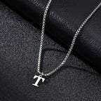 Men's necklace with initial pendant t