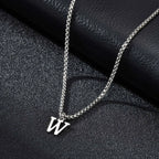 Men's necklace with initial pendant w