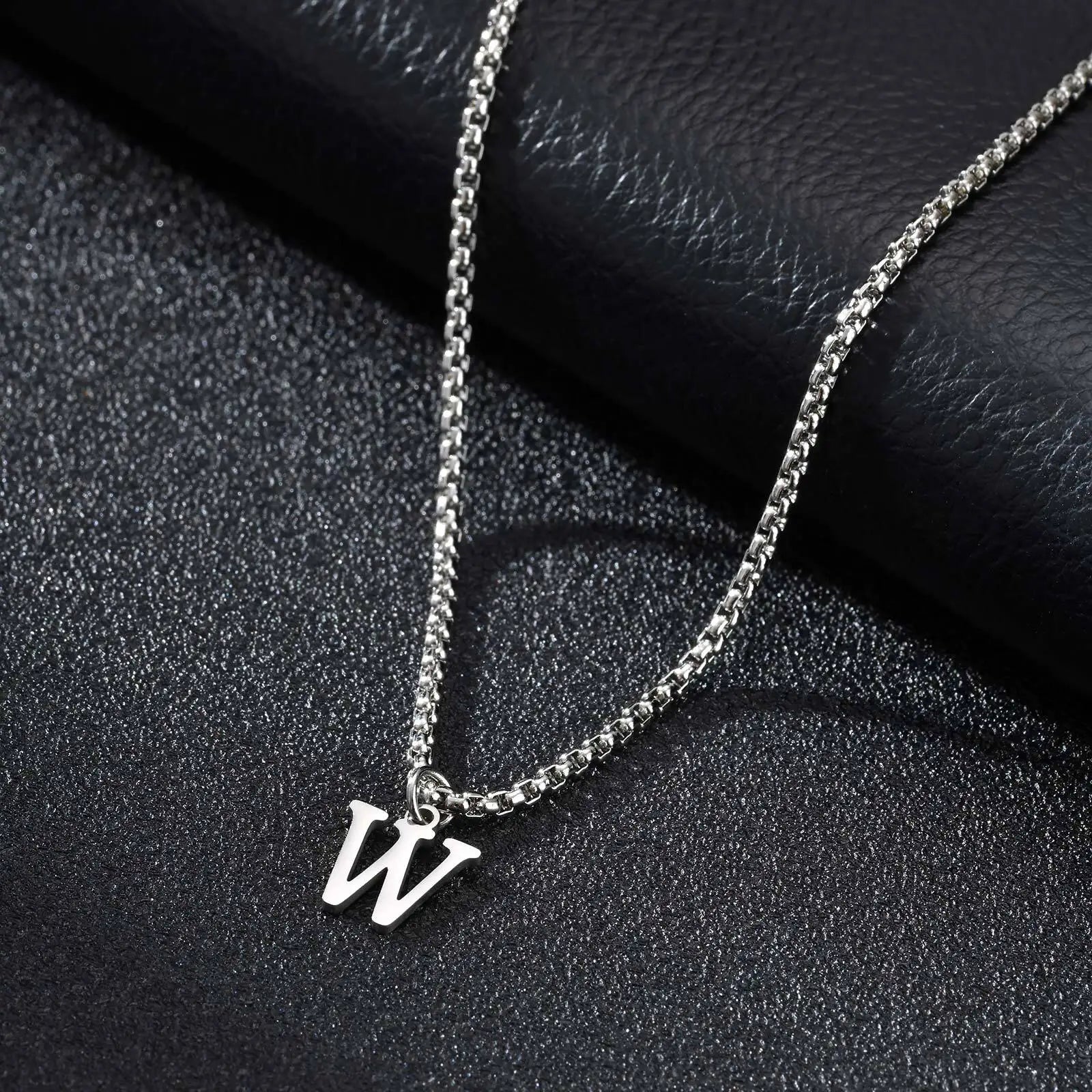 Men's necklace with initial pendant w