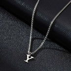 Men's necklace with initial pendant y