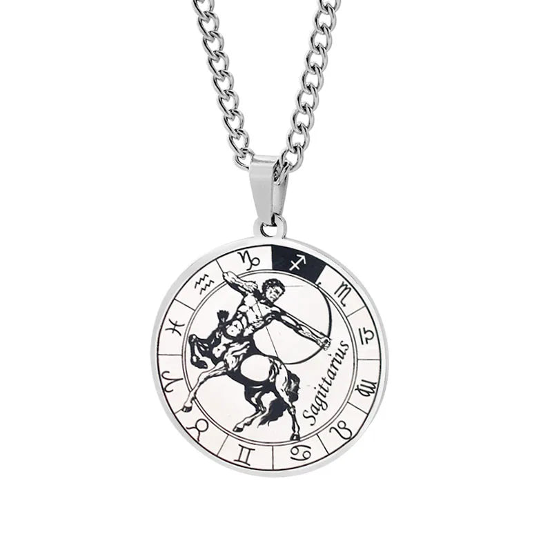 Horoscope Necklace Horoscope Pendant Zodiac Constellation Silver Sagittarius