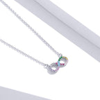 infinity silver zircon necklace for women