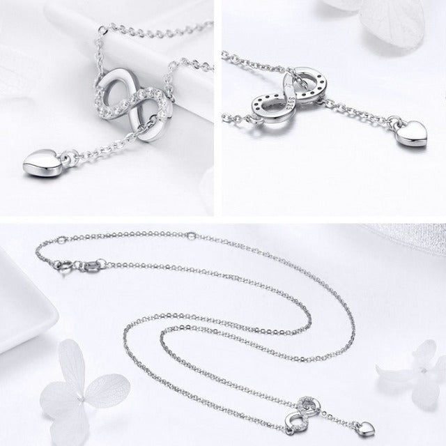 Infinity Necklace Pendant in Silver
