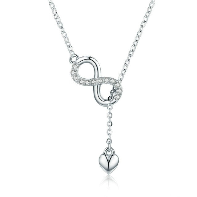 Infinity Necklace Pendant in Silver