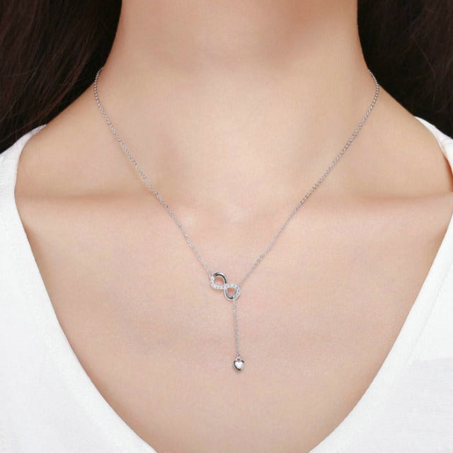 Infinity Necklace Pendant in Silver