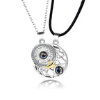 Sun Moon Couple Necklace silver