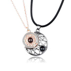 Sun Moon Couple Necklace rose gold
