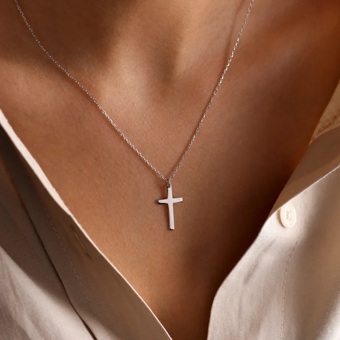Necklace & Cross Medallion for Women silver