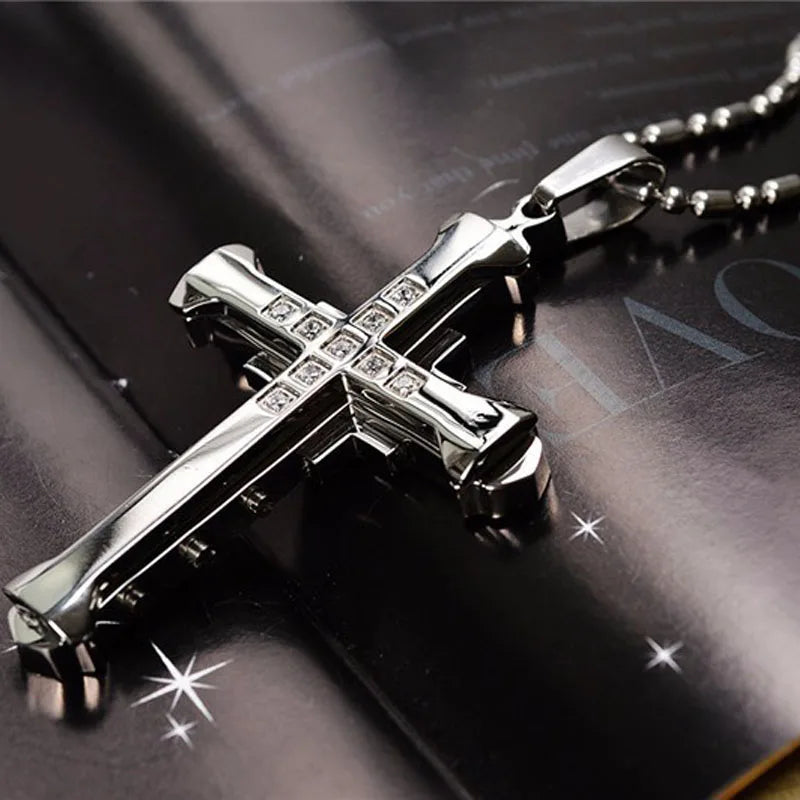 Cross Necklace & Pendant for Men black