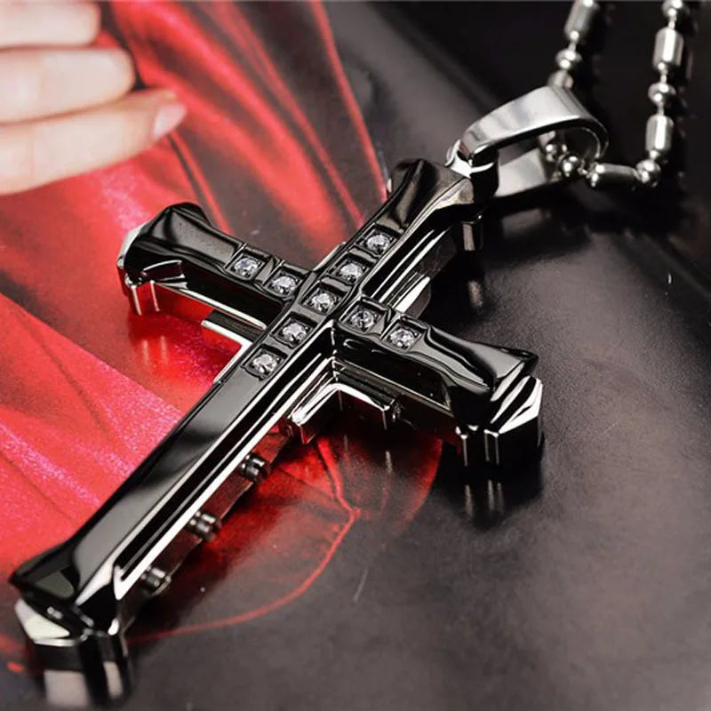 Cross Necklace & Pendant for Men black