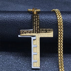 Necklace & Cross Medallion Christian Men’s Gold Pendant