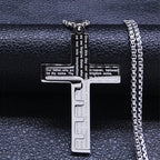 Necklace & Cross Medallion Christian Men’s Silver Pendant