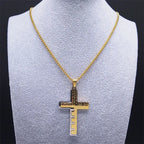 Necklace & Cross Medallion Christian Men’s Gold Pendant