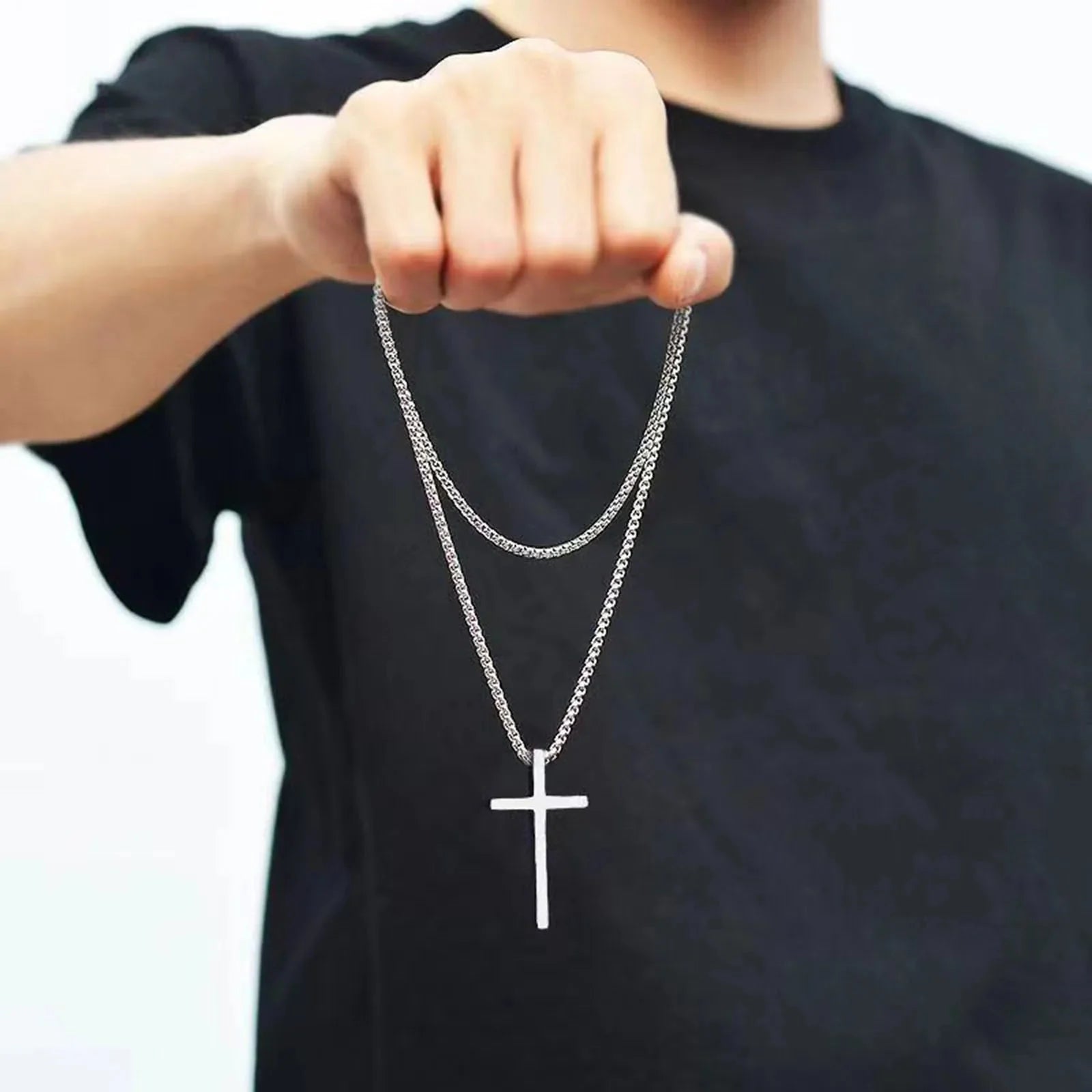 Men’s Necklace & Medallion Silver Cross