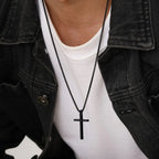 Men’s Necklace & Medallion Black Cross