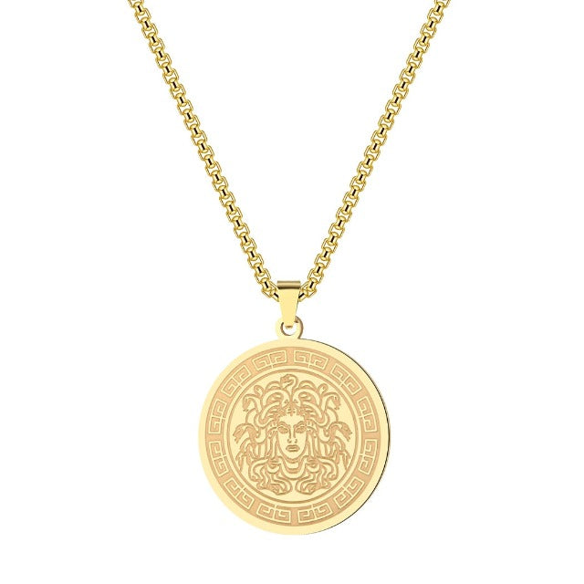 Medusa Gorgon Greek Necklace Gold